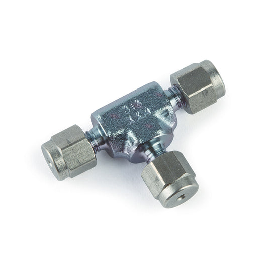 Swagelok Fitting, 1/16" Tee, Siltek/Sulfinert Treated, Swagelok # SS-100-3, ea.