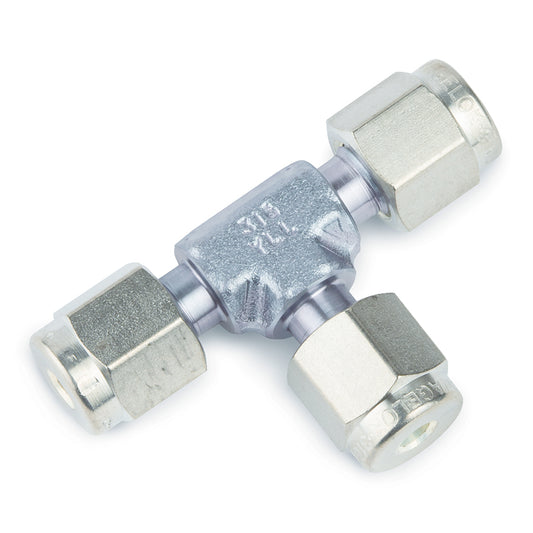 Swagelok Fitting, 1/8" Tee, Siltek/Sulfinert Treated, Swagelok # SS-200-3, ea.