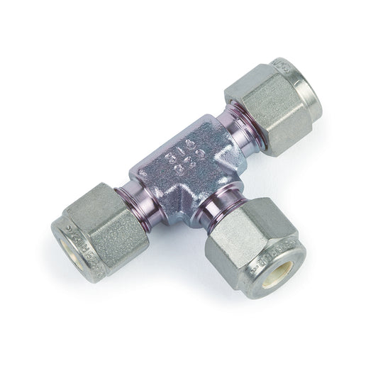 Swagelok Fitting, 1/4" Tee, Siltek/Sulfinert Treated, Swagelok # SS-400-3, ea.