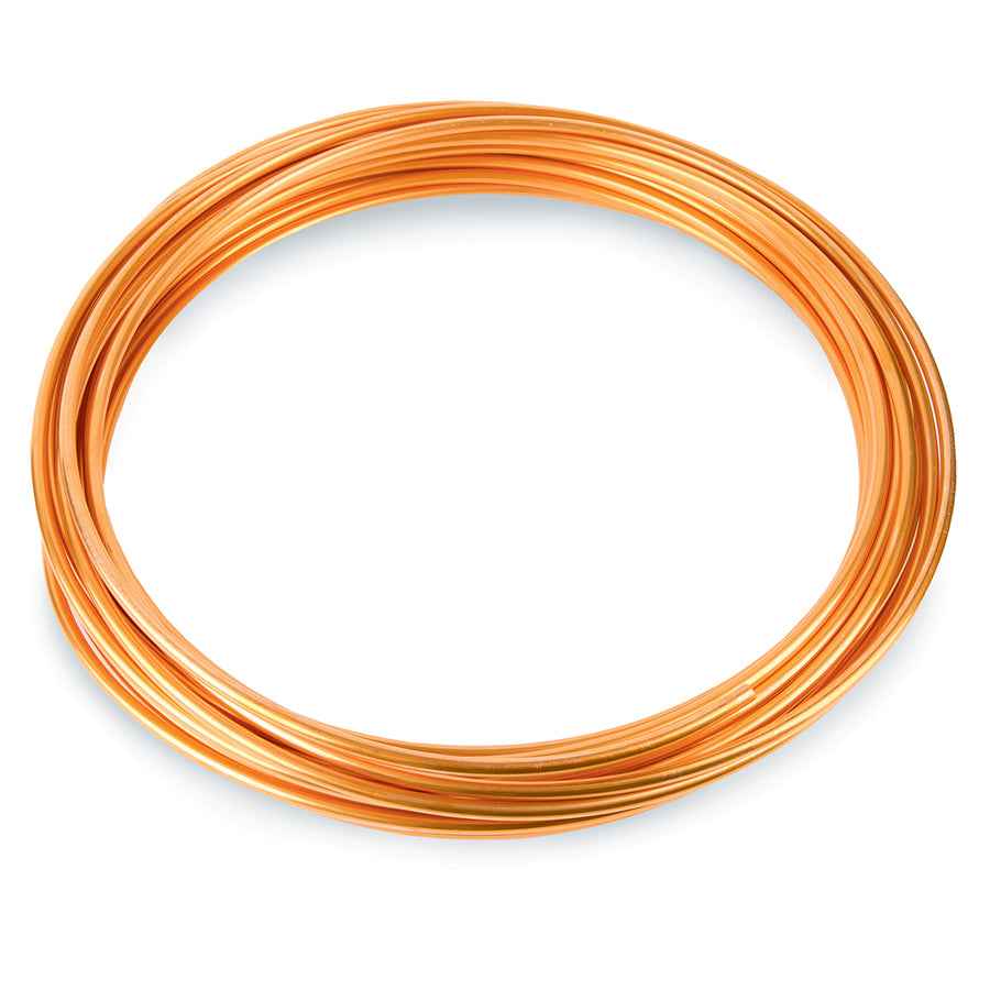 Tubing, Cleaned Copper, 1/4" OD x 0.190" ID, 0.030" wall, 50ft Roll