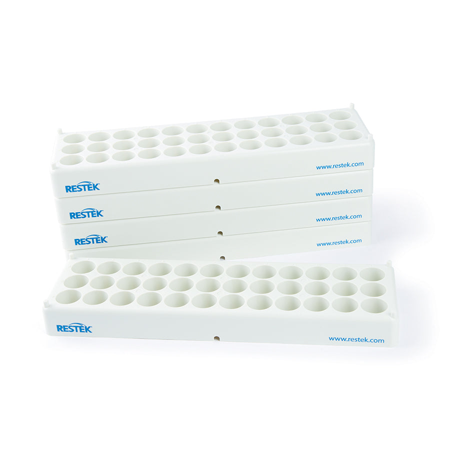 Vial Storage Rack for 6, 10, or 20mL Headspace Vials, 36 Vial Capacity, Polypropylene, 5/pk