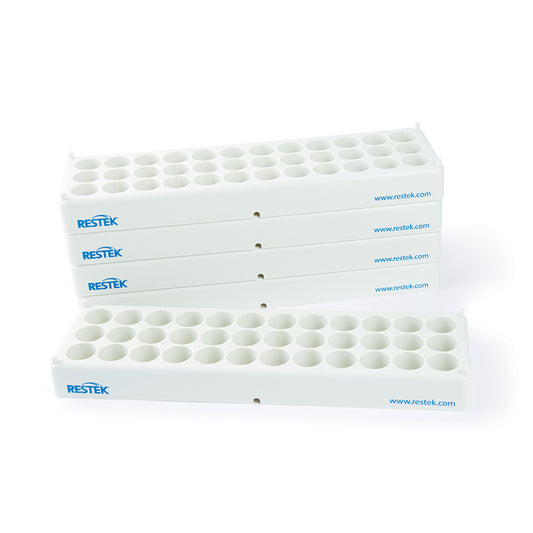 Vial Storage Rack for 6, 10, or 20mL Headspace Vials, 36 Vial Capacity, Polypropylene, 5/pk