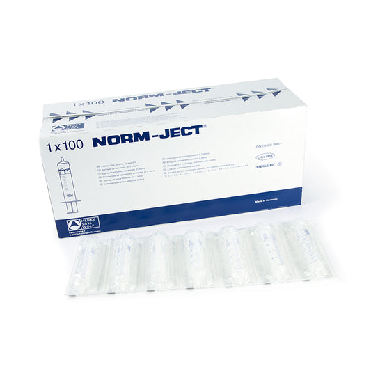 Norm-Ject Plastic Syringe, 20mL Luer Slip Eccentric Tip, 100/pk