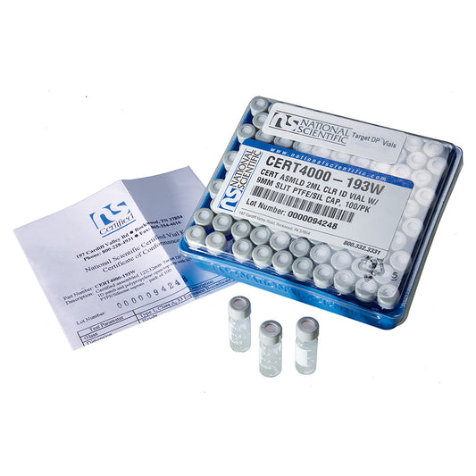 Assembled 2 mL Clear Vial w/Marking Spot and Bonded PTFE/Silicone Slit Septa, 100/pk