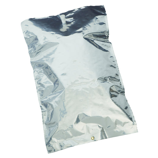 Gas Sampling Bag, Multi-Layer Foil, 10L, 12"x22" w/polypropylene combo valve & septum, 1 eyelet, 5/pk