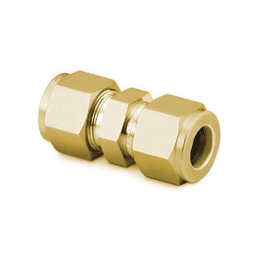 Swagelok Fitting, 1/4" Union, Brass, 5/pk