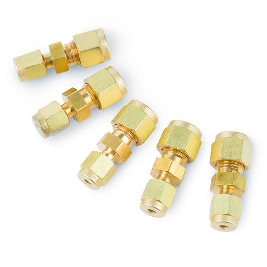 Swagelok Fitting, 1/4" to 1/8" Reducing Union, Brass, 5/pk