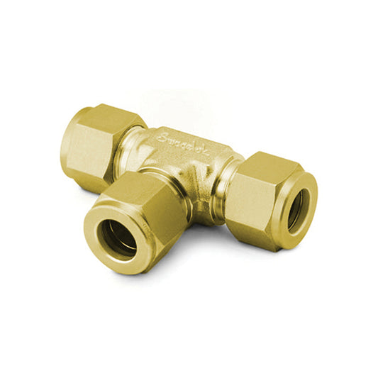 Swagelok Fitting, 1/16" Tee, Brass, 2/pk