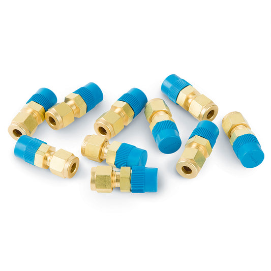 Swagelok Fitting, 1/4" to 1/4" NPT Male Connector, Brass, 10/pk
