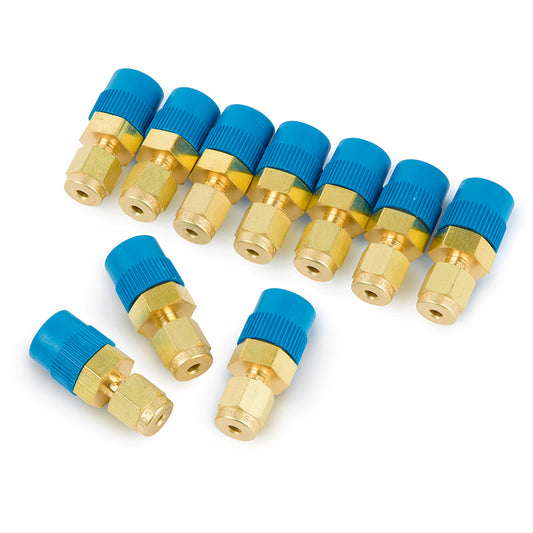 Swagelok Fitting, 1/8" to 1/4" NPT Male Connector, Brass, 10/pk