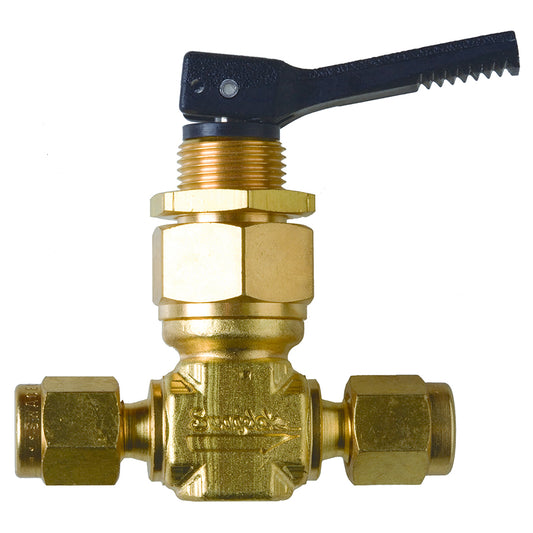 Swagelok Valve, 1/8" Toggle, Brass, ea.