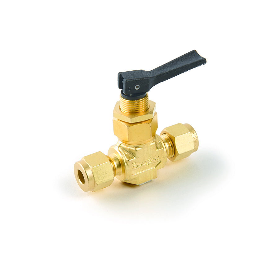 Swagelok Valve, 1/4" Toggle, Brass, ea.