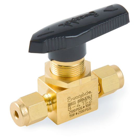 Swagelok Valve, 1/8" Ball, Brass, ea.