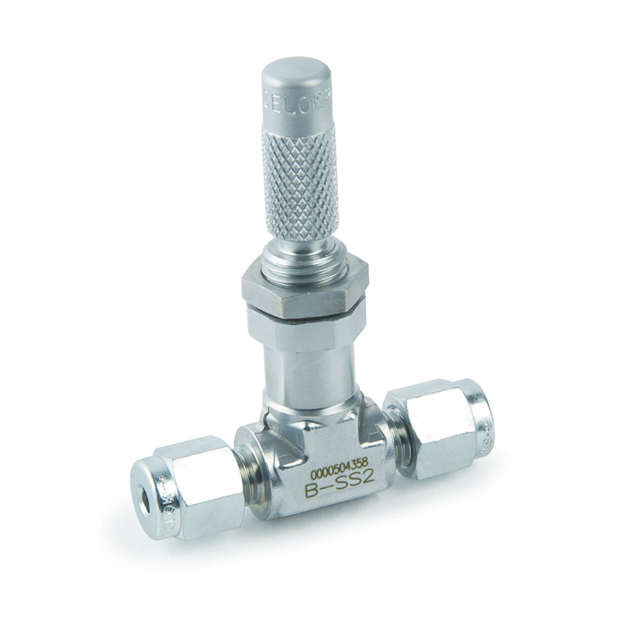 Swagelok Valve, 1/8" Chrome-Plated Brass Straight Metering