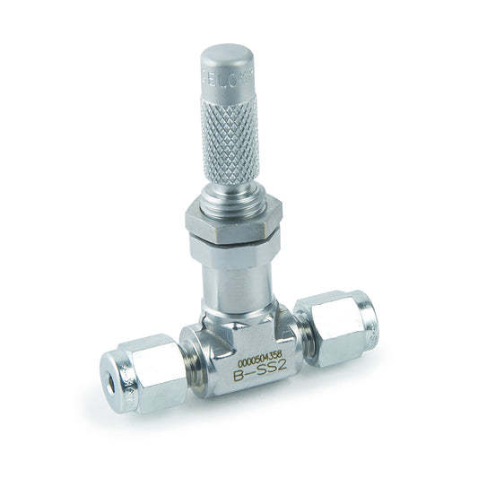 Swagelok Valve, 1/8" Chrome-Plated Brass Straight Metering