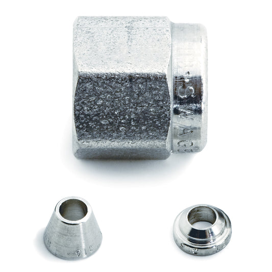 Swagelok Fitting, 1/16" Nut & Ferrule Set, Stainless Steel, 2/pk