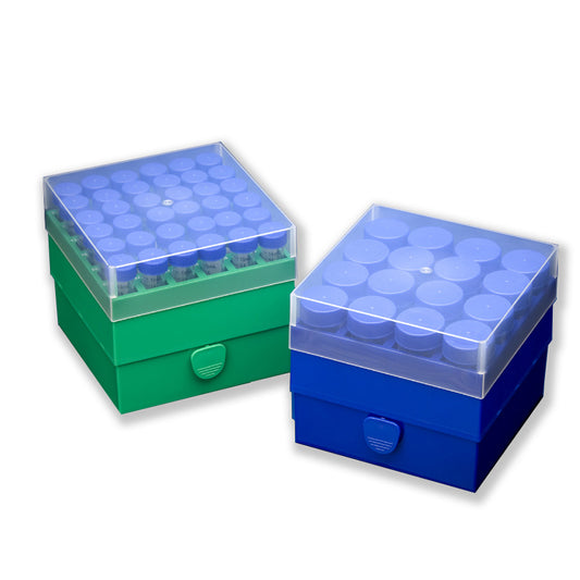 Polypropylene 16-Place Box, Blue, 5.67 In W x 5.67 In D x 5 In H, 2/Pack