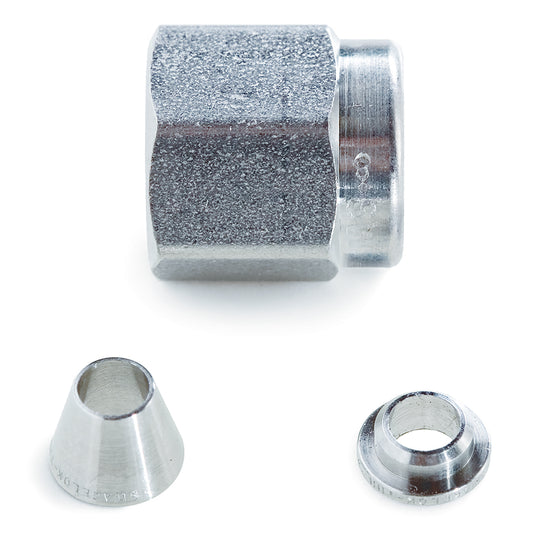 Swagelok Fitting, 1/8" Nut & Ferrule Set, Stainless Steel, 5/pk