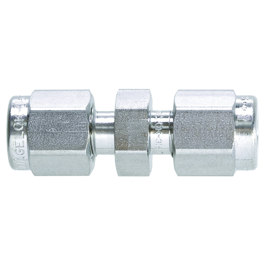 Swagelok Fitting, 1/8" Union, Stainless Steel, 2/pk