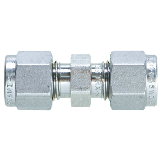 Swagelok Fitting, 1/4" Union, Stainless Steel, 2/pk
