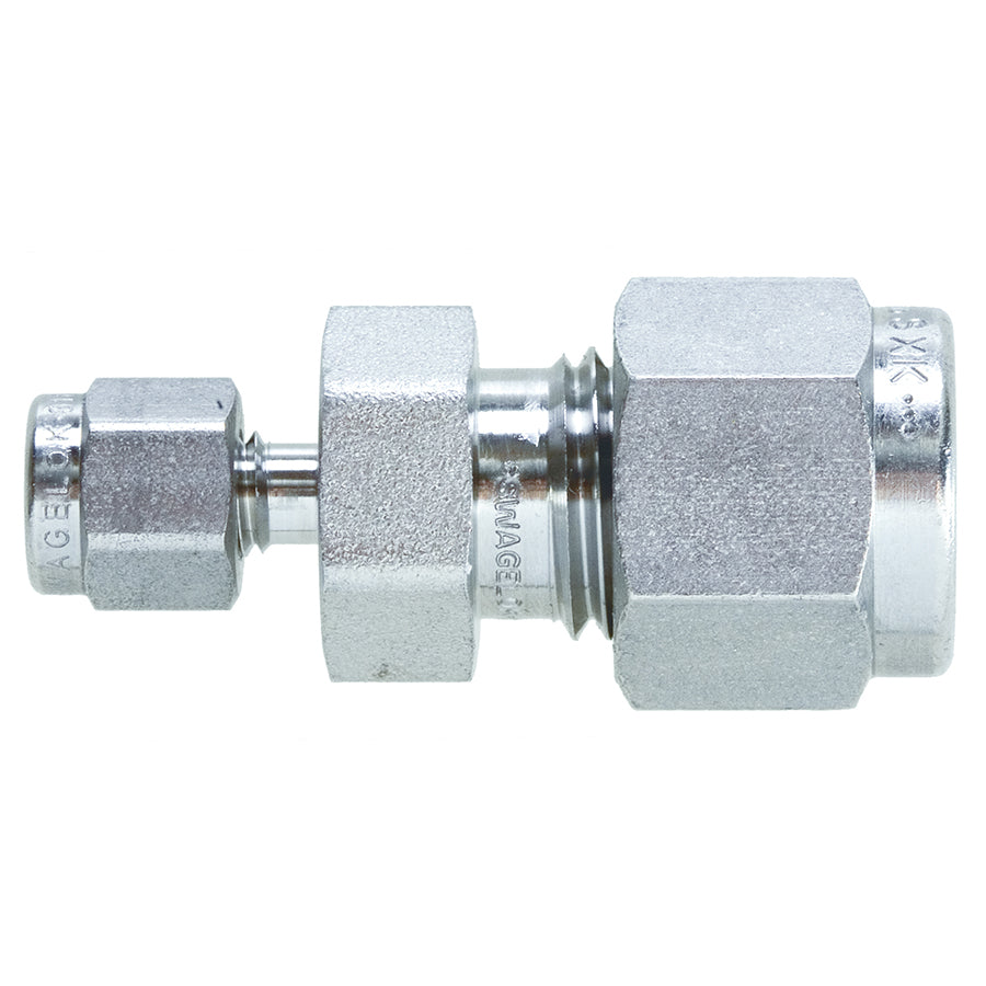 Swagelok Fitting, 1/4" to 1/16" Reducing Union, Stainless Steel, 2/pk