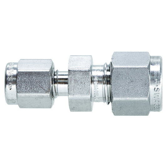 Swagelok Fitting, 1/4" to 1/8" Reducing Union, Stainless Steel, 2/pk