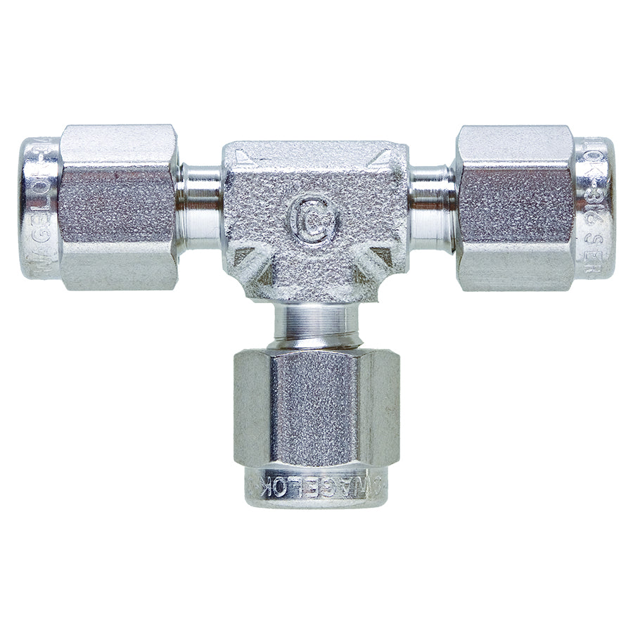 Swagelok Fitting, 1/8" Tee, Stainless Steel, ea.