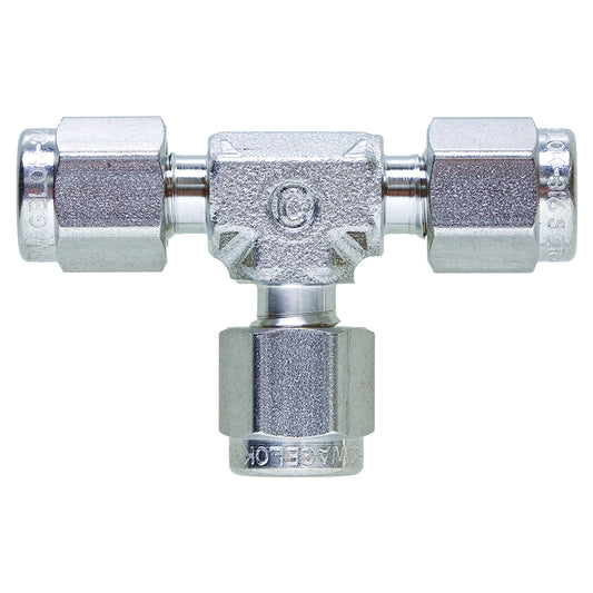 Swagelok Fitting, 1/8" Tee, Stainless Steel, ea.
