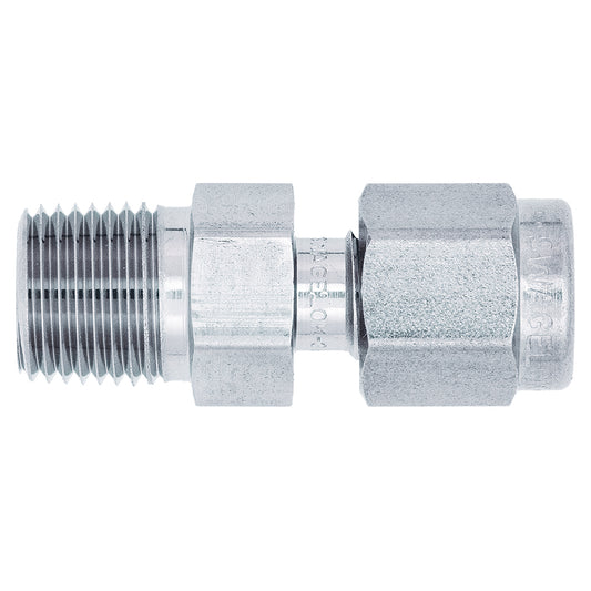 Swagelok Fitting, 1/8" to 1/8" NPT Male Connector, Stainless Steel, 2/pk