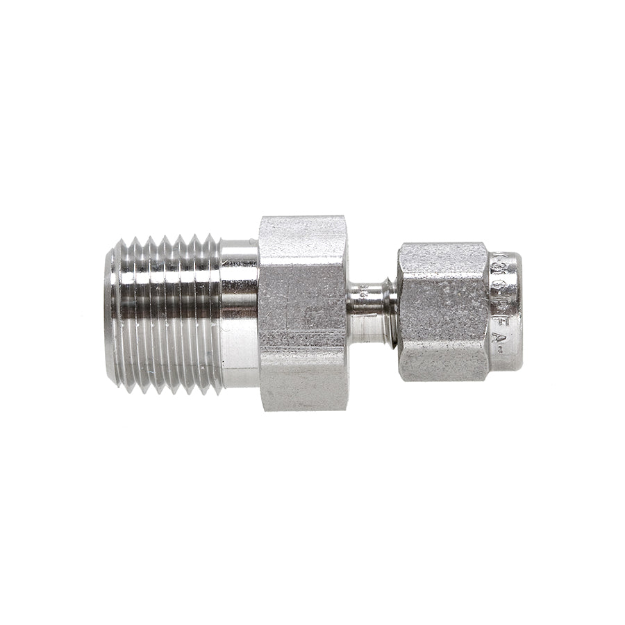 Swagelok Fitting, 1/16" to 1/8" NPT Male Connector, Stainless Steel, 2/pk
