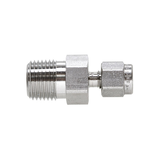 Swagelok Fitting, 1/16" to 1/8" NPT Male Connector, Stainless Steel, 2/pk