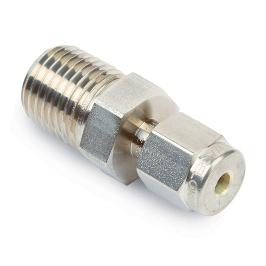 Swagelok Fitting, 1/8" to 1/4" NPT Male Connector, Stainless Steel, 2/pk