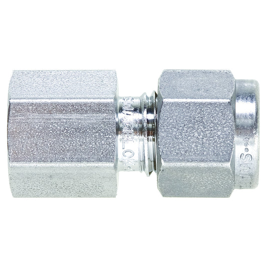 Swagelok Fitting, 1/4" to 1/8" NPT Female Connector, Stainless Steel, 2/pk