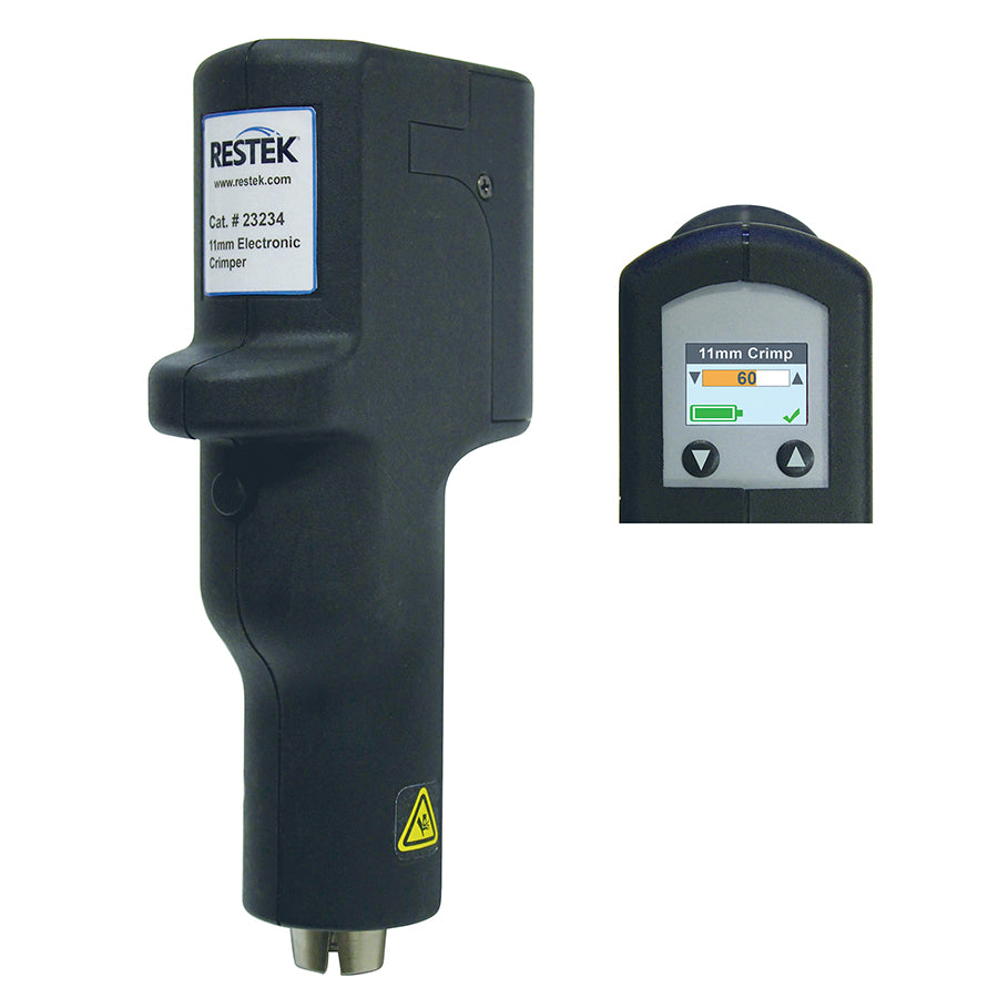 11mm Electronic Crimper, Rechargeable, kit includes: charger with Universal Plug Set, with OLED display screen