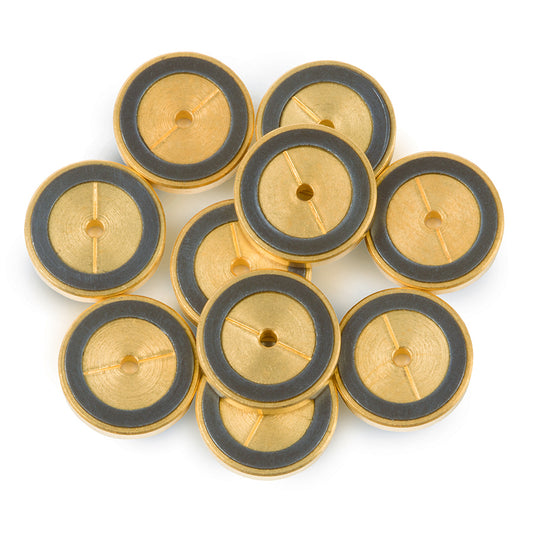 Flip Seal Dual Vespel Ring Inlet Seals, Gold-Plated, 1.2 mm ID, 10/pk