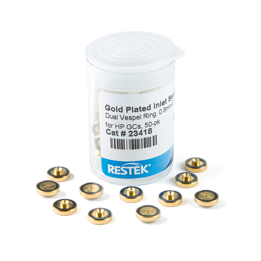 Inlet Seals, 0.8 mm Gold-Plated Dual Vespel Ring, 50/pk