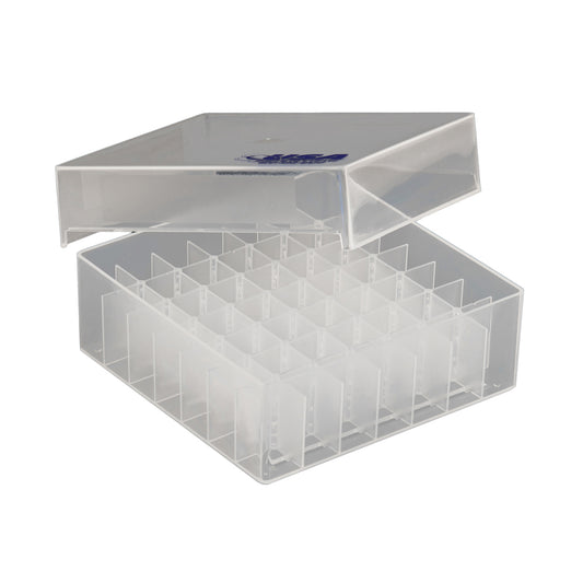 Polypropylene 49-Place Box, Natural,  5 1/8 In L x 5 1/8 In W x 2 In H, 5/Pack