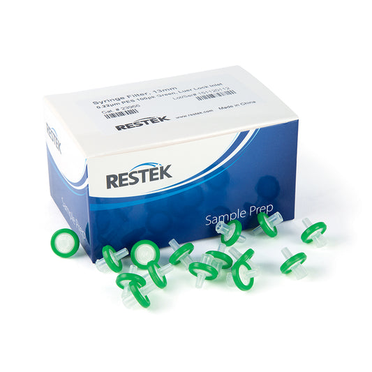 13 mm Syringe Filter, 0.22um, PES, green, 100/pk