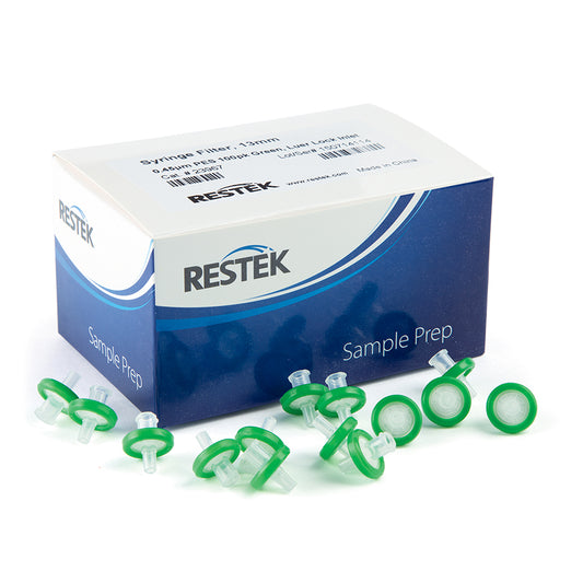 13 mm Syringe Filter, 0.45um, PES, green, 100/pk