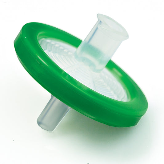 25 mm Syringe Filter, 0.45um, PES, green, 100/pk