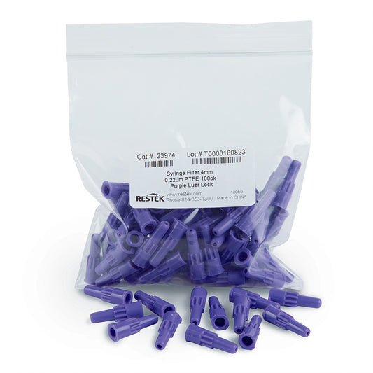 4 mm Syringe Filter, 0.22um, PTFE, purple, 100/pk