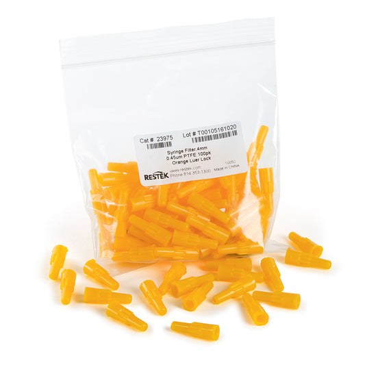 4 mm Syringe Filter, 0.45um, PTFE, orange, 100/pk
