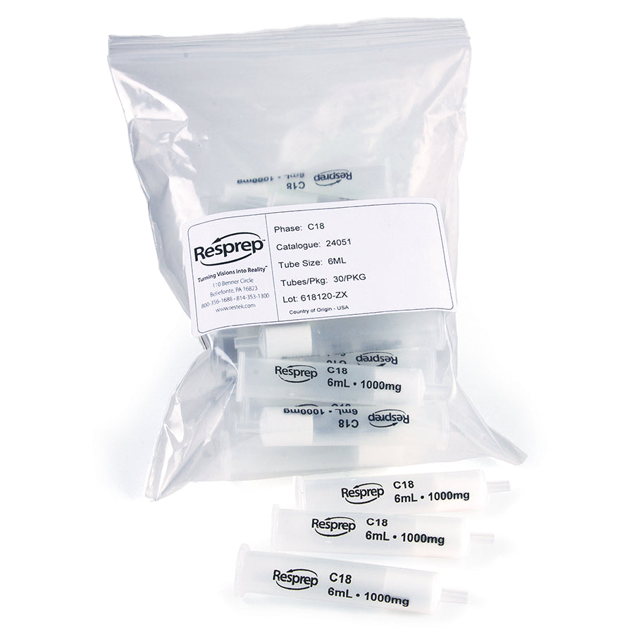 Resprep C18 (trifunctional, high-load) SPE Cartridge, 6 mL/1000 mg, 30/pk