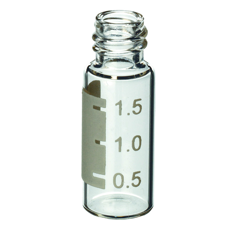 2.0 mL, 8 mm Screw-Thread Vials with Grad Marking Spot, Clear, 100/pk