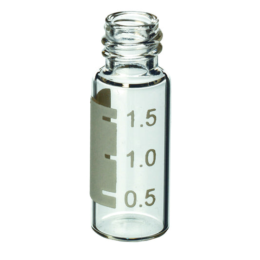 2.0 mL, 8 mm Screw-Thread Vials with Grad Marking Spot, Clear, 100/pk