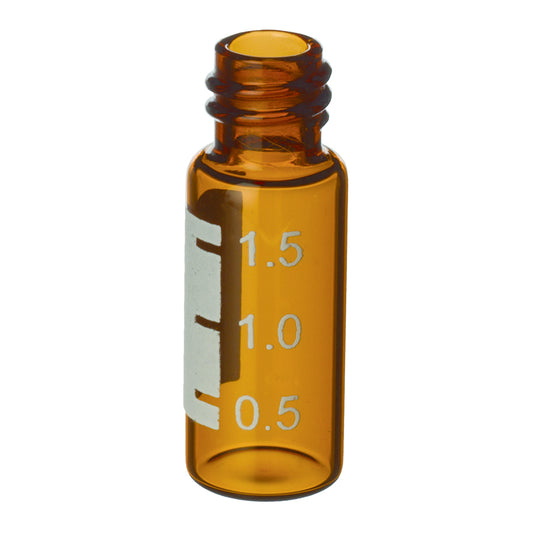 2.0 mL, 8 mm Screw-Thread Vials with Grad Marking Spot, Amber, 100/pk