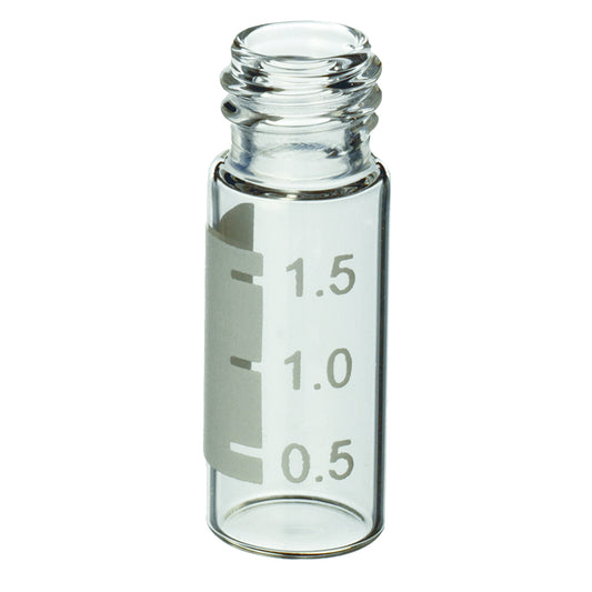 2.0 mL, 10 mm/425 Big Mouth Step Screw-Thread Vials with Grad Marking Spot, Clear, 100/pk