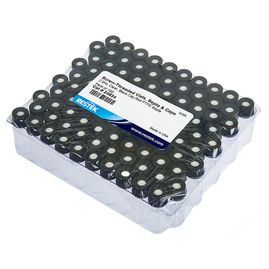 Vial, Threaded w/Septa 2 mL Clear 8-425 w/Red PTFE/ Sil Septa 0.065", 100/pk