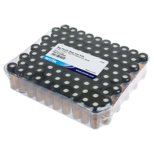 Vial Kits, Big Mouth Amber 10-425 Threaded Red PTFE/Sil 0.065", 1,000/pk