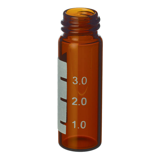 4.0 mL, 13 mm/425 WISP 48 Screw-Thread Step Vials with Grad Marking Spot, Amber, 1,000/pk
